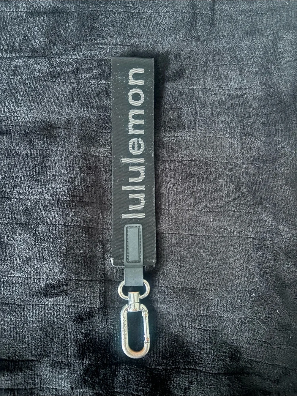 Lululemon Black Logo Key Fob Strap